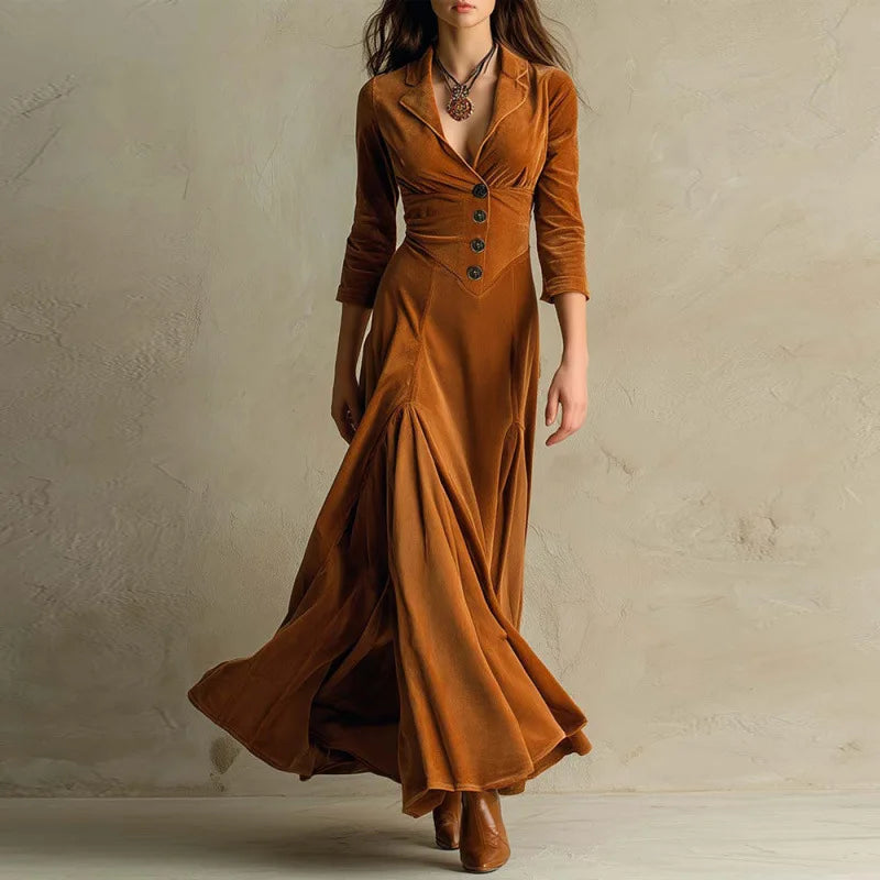 Mirella™ | Robe maxi en velours fluide