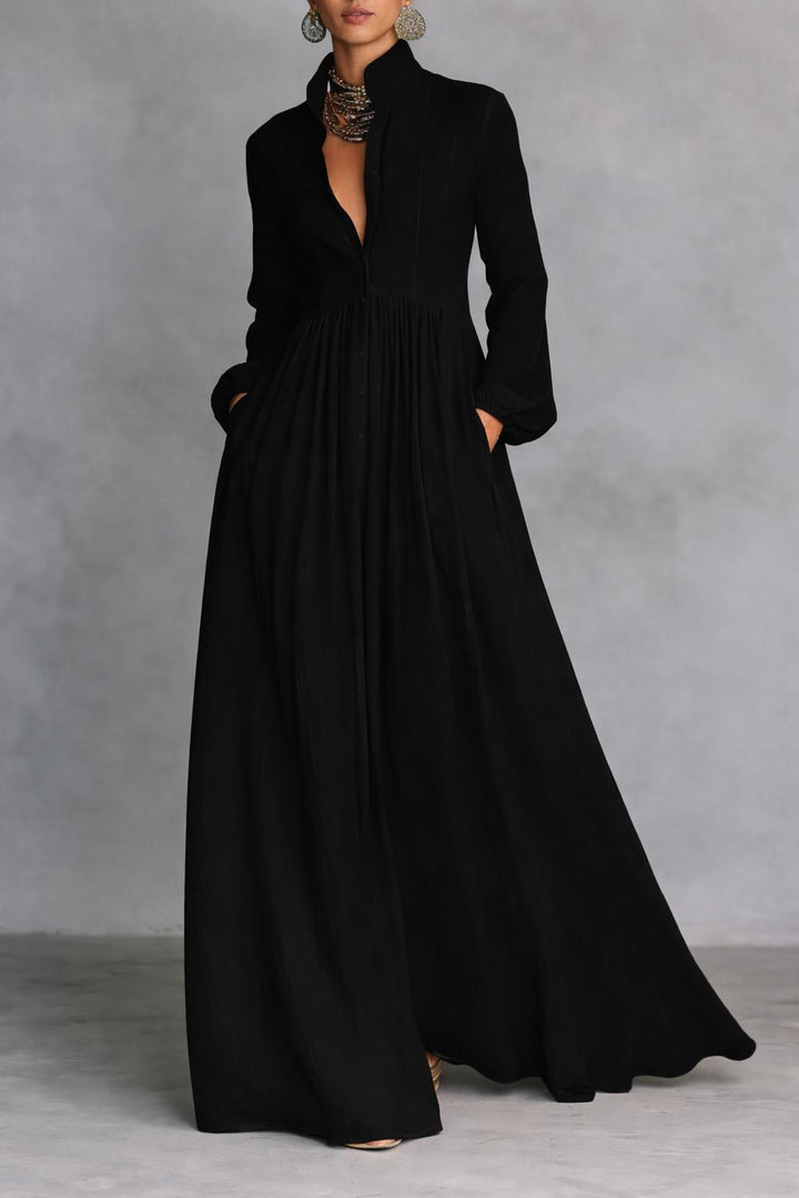 Serena™ | Robe maxi fluide à boutons sur le devant