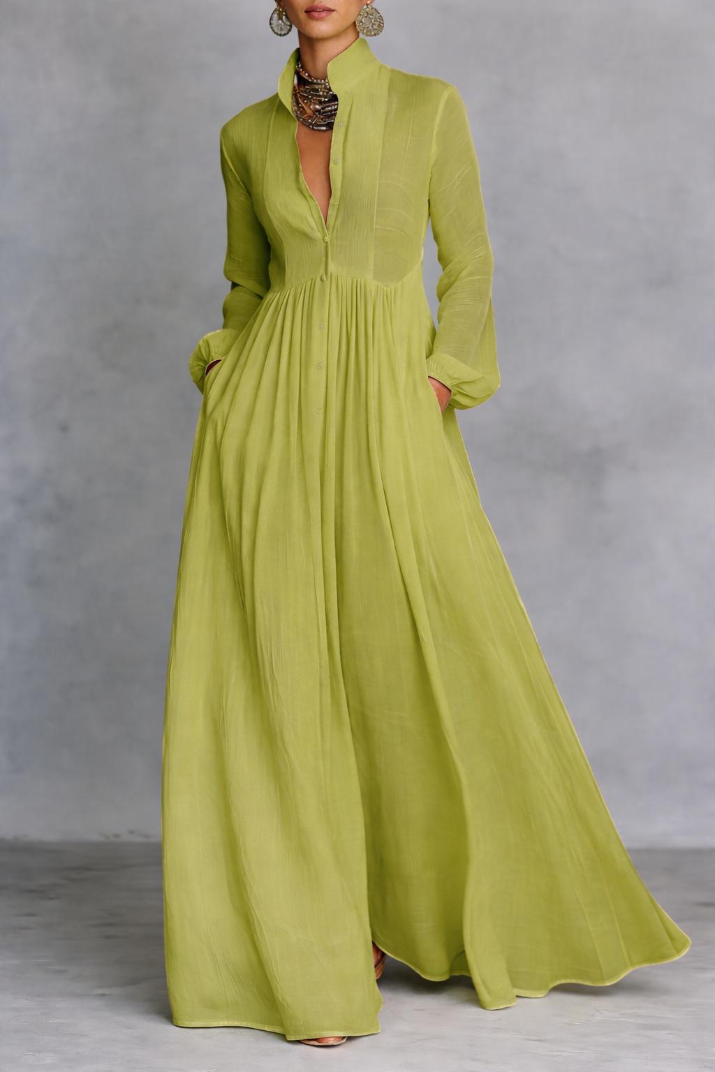 Serena™ | Robe maxi fluide à boutons sur le devant