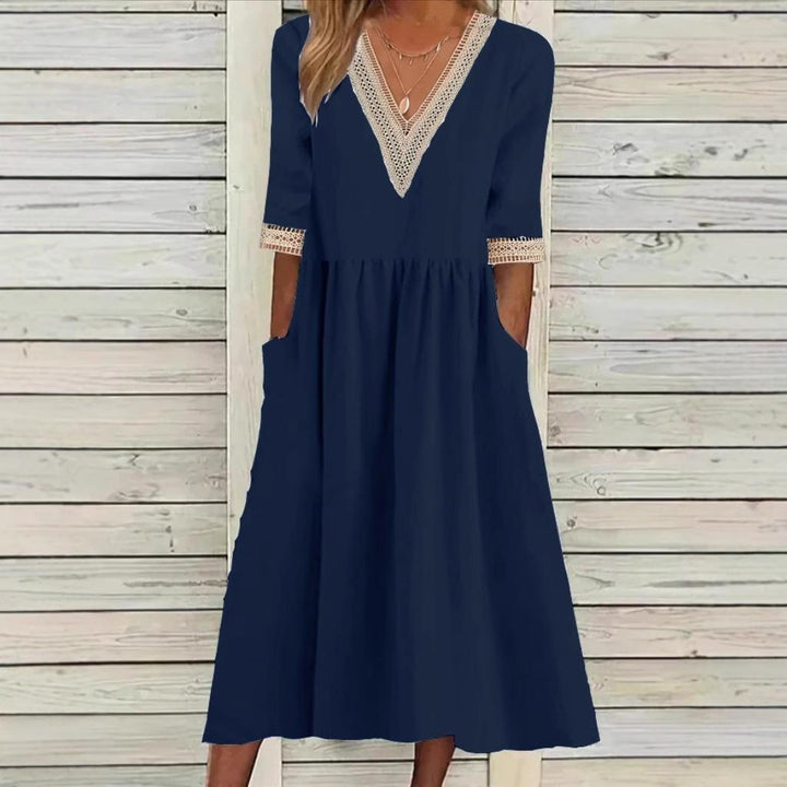 LIVIA | ROBE MI-LONGUE À DENTELLE