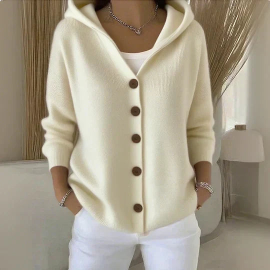 Cardigan Darienne — à capuche, boutonné