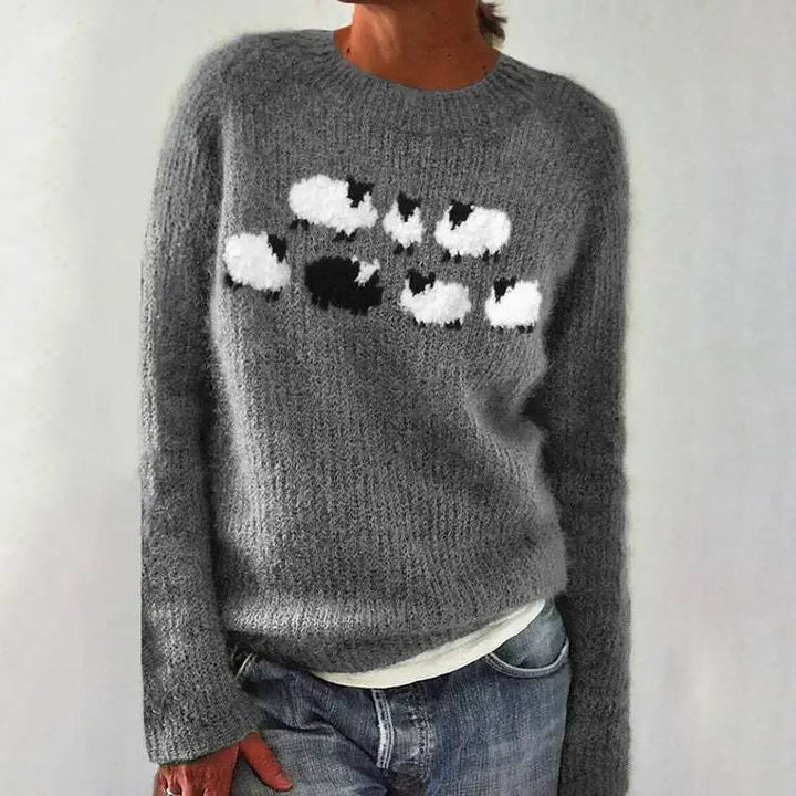 Élise | Pull à moutons, maille douce