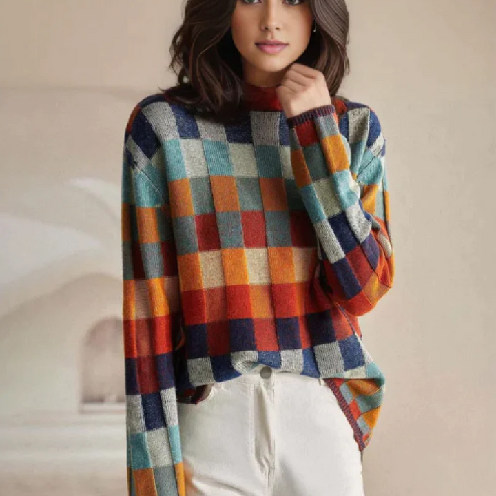 Agathe | Pull col roulé, maille texturée