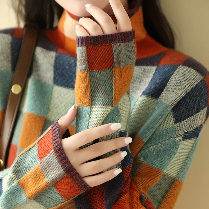 Agathe | Pull col roulé, maille texturée