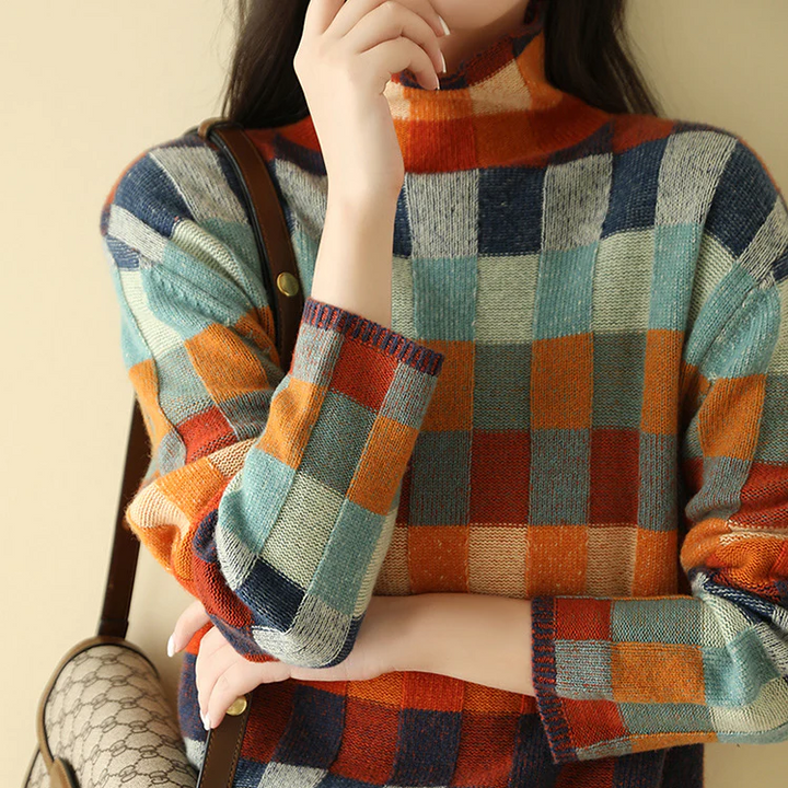 Agathe | Pull col roulé, maille texturée