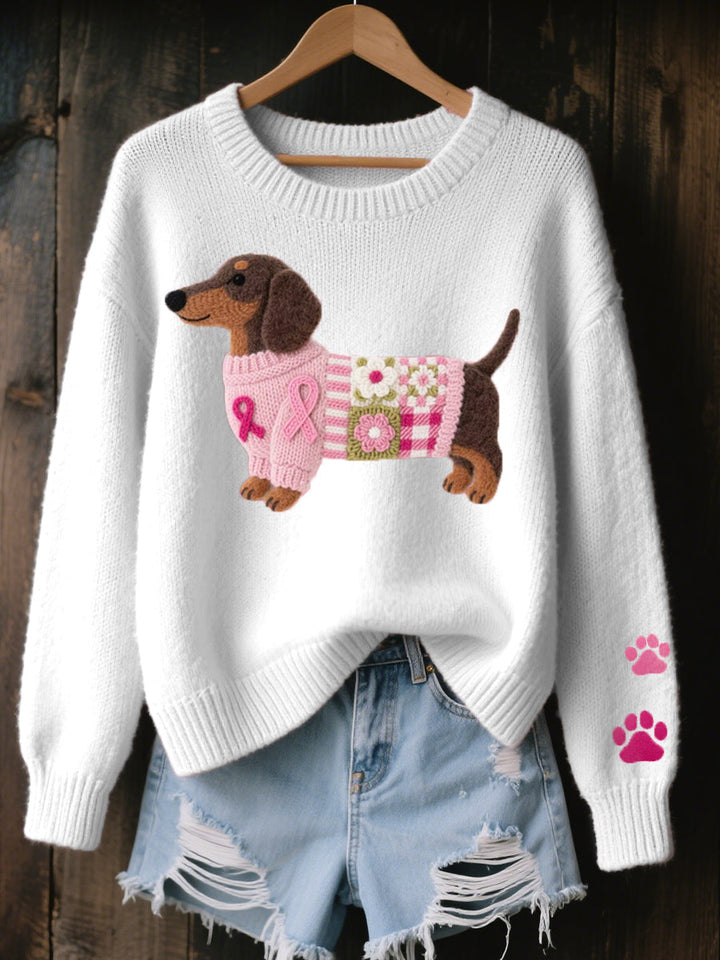 Louison | Pull en laine au teckel